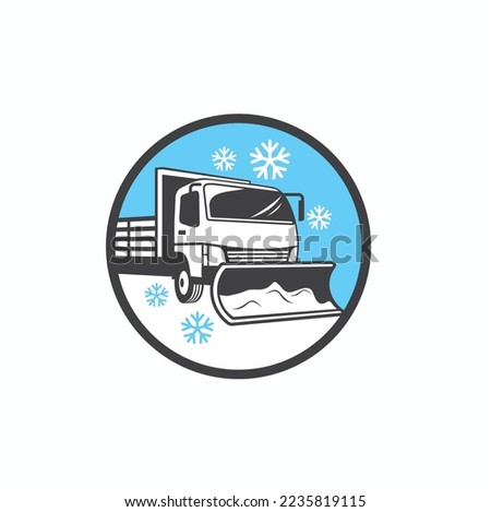 illustration of snow plow truck, vector art. Royalty-Free Stock Photo #2235819115