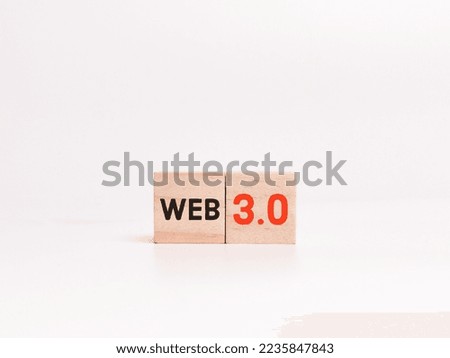 WEB 3.0 written on wooden cubes isolated on white background.