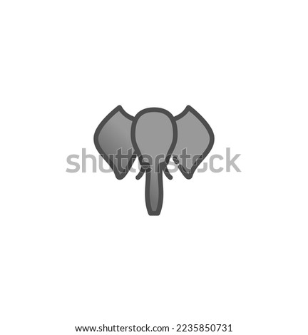 elephant flat cartoon, elephant icon vector illustration logo template for many purpose. Isolated on white background.