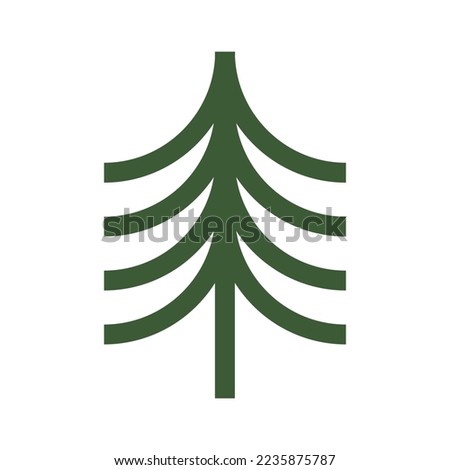 Geometric Christmas element isolated vector. Winter holiday mosaic geometric Christmas tree, drawn in abstract shapes. Minimalist New Year decorative illustration in green color