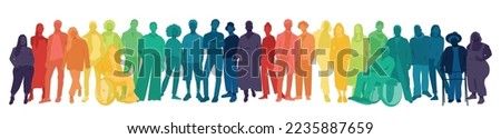 Different people stand side by side together. Royalty-Free Stock Photo #2235887659