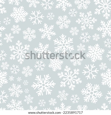 Seamless Christmas pattern with snowflakes background. New year vector illustration. Design for web, wrapping, wallpaper, print, cover textile fashion