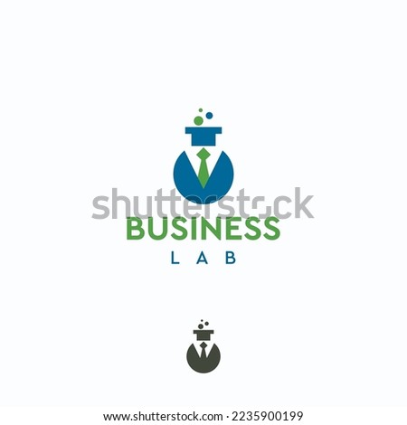 BUSINESS laboratory test tube suit businessman project startup vector logo