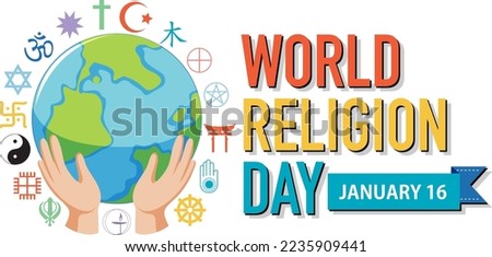 World religion day banner design illustration