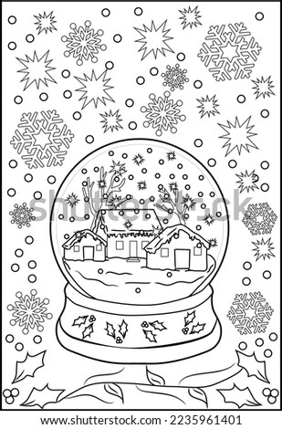 christmas snow bulb with good wishes at the end of the year coloring page