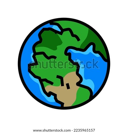 pangaea earth continent map color icon vector. pangaea earth continent map sign. isolated symbol illustration