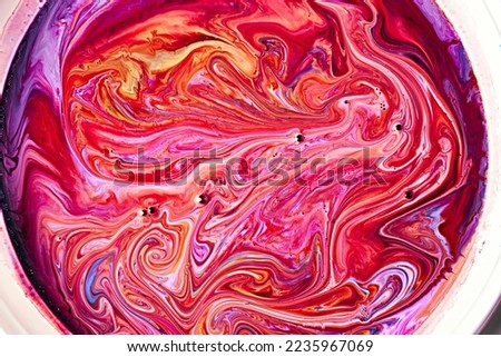 Photo of abstract acrylic art paints texture. Swirl pattern creative background