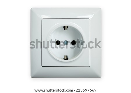 Electric socket isolated on a white background Royalty-Free Stock Photo #223597669