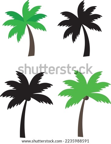 Palm party beach tropic colour and black silouette