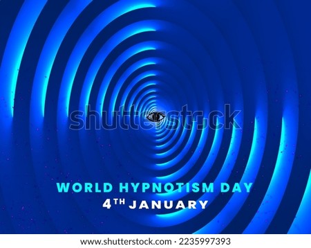 World Hypnotism Day - January 4th concept illustration with spiral view of eye