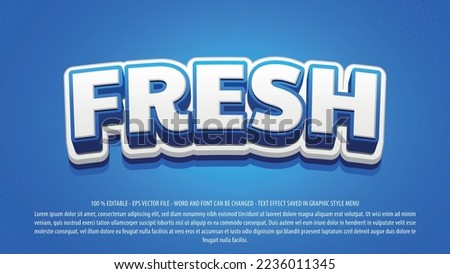 Fresh editable text effect template with 3d style use for logo and business brand