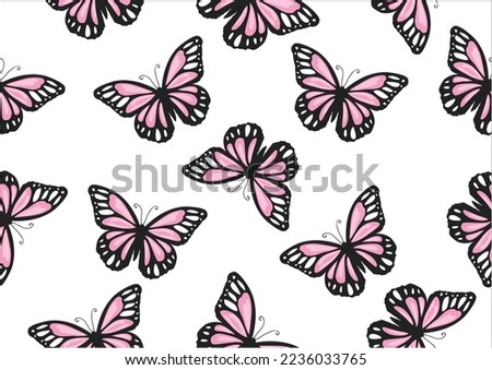 butterfly pink pattern design vector