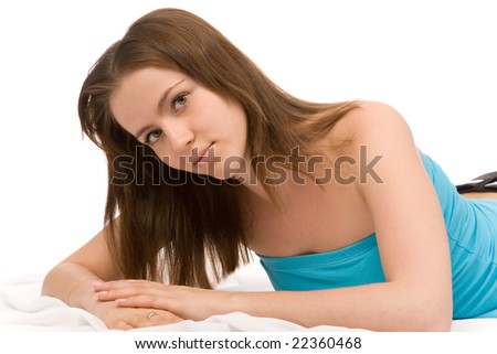 young woman isolated on a white background