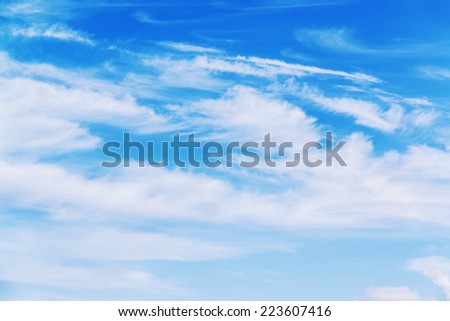 Beautiful white clouds in blue sky 