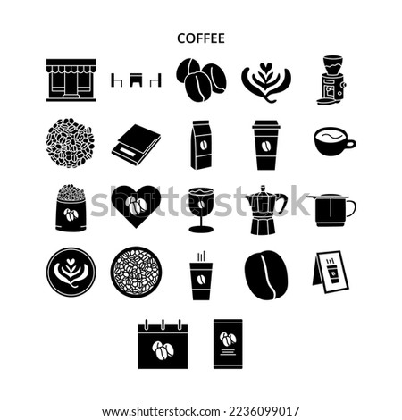 cafe and coffee icon set