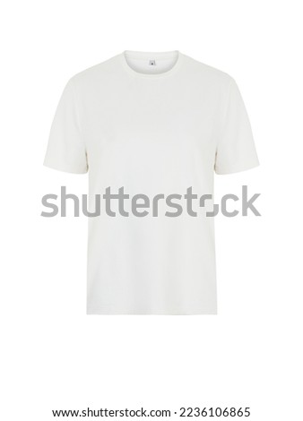 Realistic ghost mannequin photography unisex t shirt front and back mockup isolated on white background   Royalty-Free Stock Photo #2236106865
