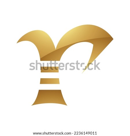 Golden Letter R Symbol on a White Background - Icon 1