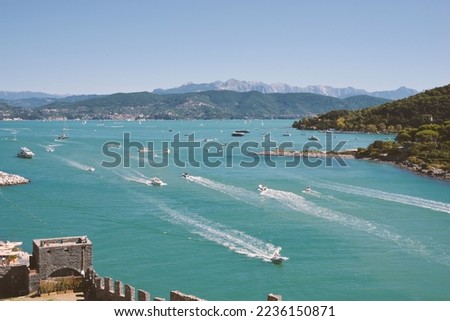 seascape of boats entering port