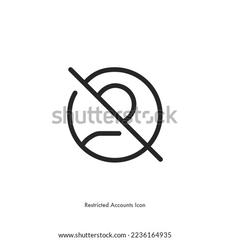 social media Instagram restricted accounts icon. blocked users symbol. outline, isolated, flat, vector icon