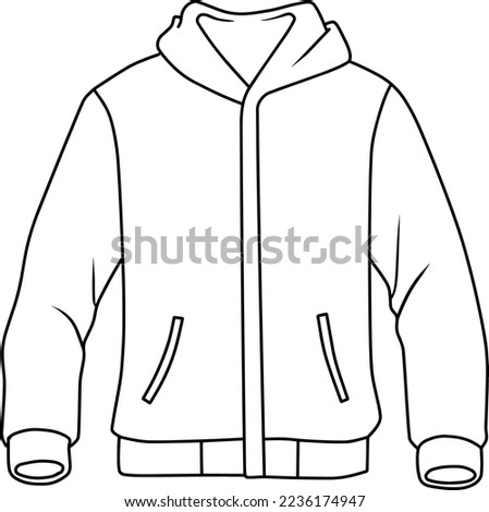  jacket line vector illustration isolated on white background

