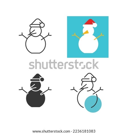snowman vector  icon winter festival season