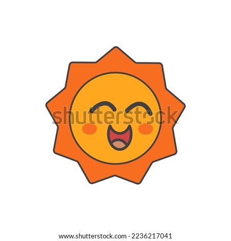 Illustration vector graphic of smiling sun cute
