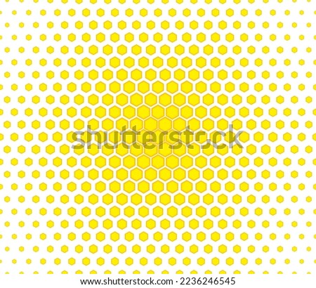 Yellow seamless hexagon geometric pattern. Vector illustration