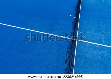 blue paddle tennis court aerial view with drone Royalty-Free Stock Photo #2236246995