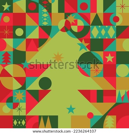 abstract mosaic geometry Christmas motif pattern background vector illustration EPS10 Royalty-Free Stock Photo #2236264107