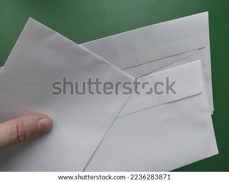 Envelope for sending letters in a the post office