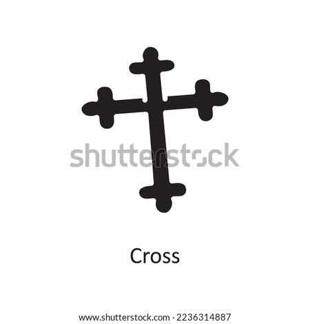 Cross vector Solid Icon Design illustration. Christmas Symbol on White background EPS 10 File