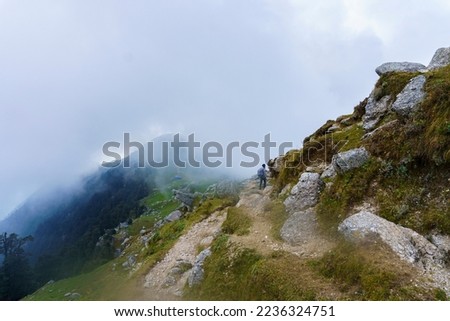 Triund Hill, Indrahar Pass Trail, Dauladhar Range, Himachal Pradesh, India Royalty-Free Stock Photo #2236324751