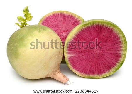 Watermelon radish on white background Royalty-Free Stock Photo #2236344519