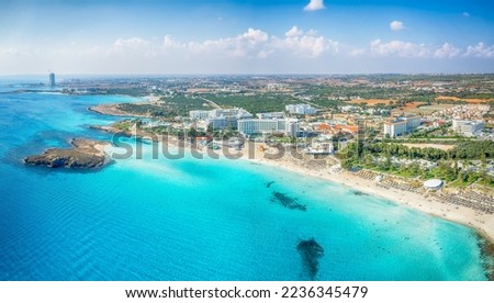 Landscape with Nissi beach, Ayia Napa, Cyprus Royalty-Free Stock Photo #2236345479