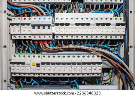 general view of an electrical panel Royalty-Free Stock Photo #2236348323