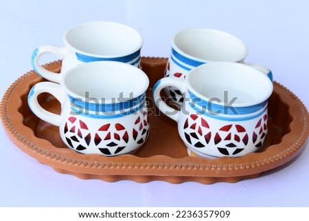 Beautiful fancy  cup with plate for drink tea