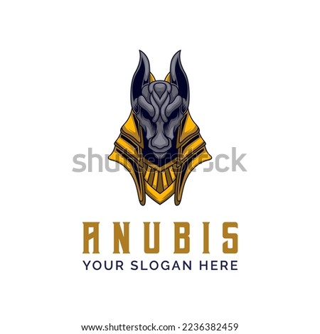 Anubis Mascot Logo Design Vector Template Illustration