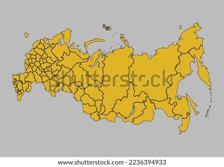 Russia map vector, Isolated on gray background