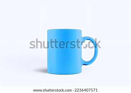 Mug mockup Aqua Blue 3D illustration with white background