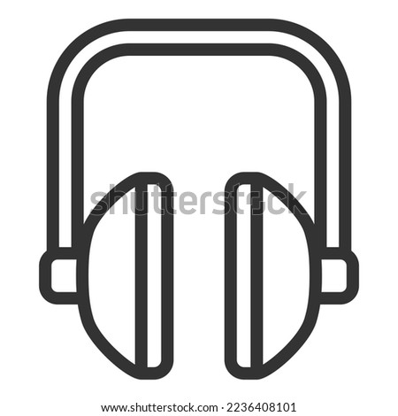Noise canceling headphones - icon, illustration on white background, outline style