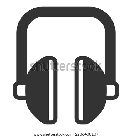 Noise canceling headphones - icon, illustration on white background, glyph style