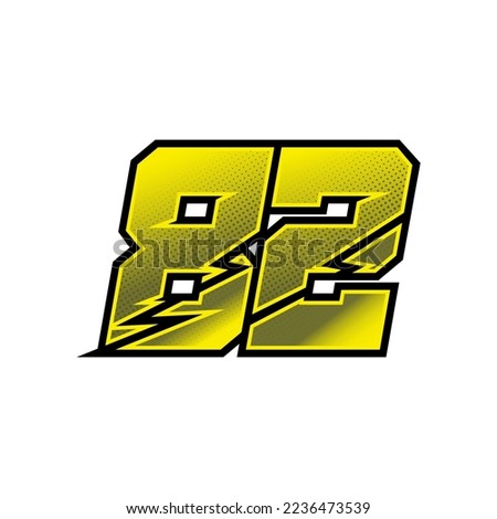 Number vector for sports and racing number 82