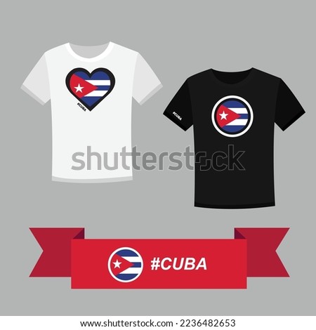 Couple t-shirt with Cuba flag symbol
