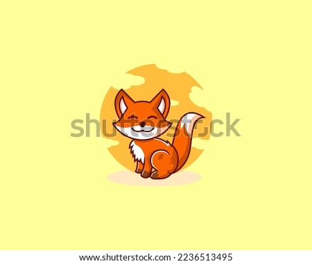 fox happiness logo mascot cartoon industrial