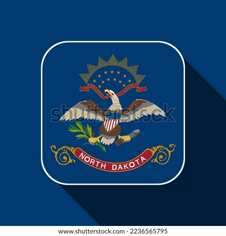 North Dakota state flag. Vector illustration.