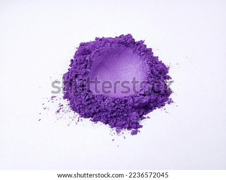 Pile of Natural Purple Mica Powder Pigment on a White Background Royalty-Free Stock Photo #2236572045