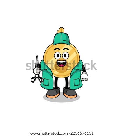 Illustration of key mascot as a surgeon , character design