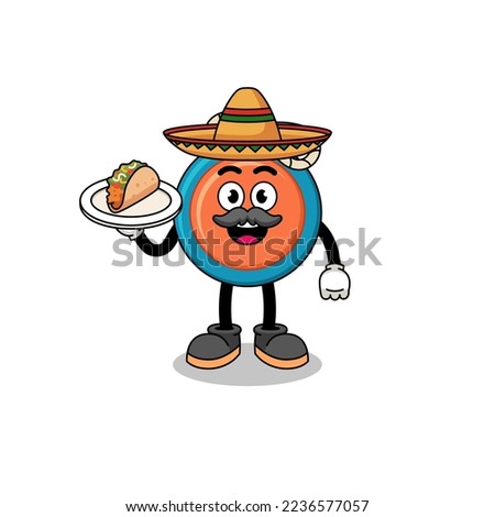 Character cartoon of yoyo as a mexican chef , character design