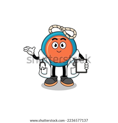 Cartoon mascot of yoyo doctor , character design