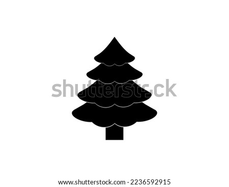 Christmas fir-tree. Icon. Park, forest. Vector image